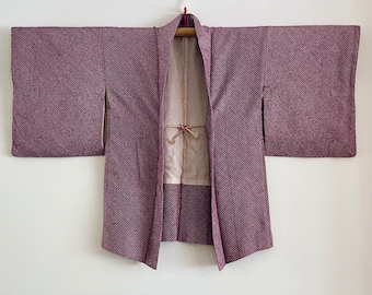 Vintage Japanese Kimono Jacket - Haori - Shibori Purple