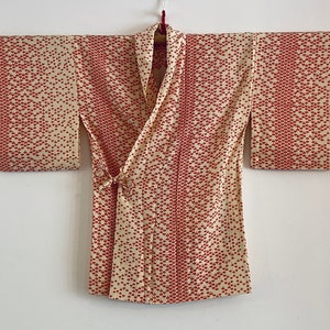 Vintage Japanese Kimono Jacket - Haori - Cream Ohgi