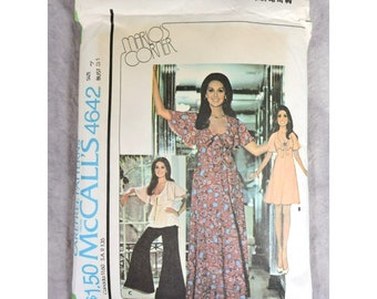 Vintage 1975 McCall's Sewing Pattern #4642 Size 7 Misses' Dress / Top & Pants