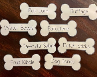 Dog Party Food Labels