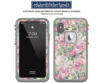 Lifeproof Case Decal Sticker Skin for iPhones - Pink & Green Flower Pattern!