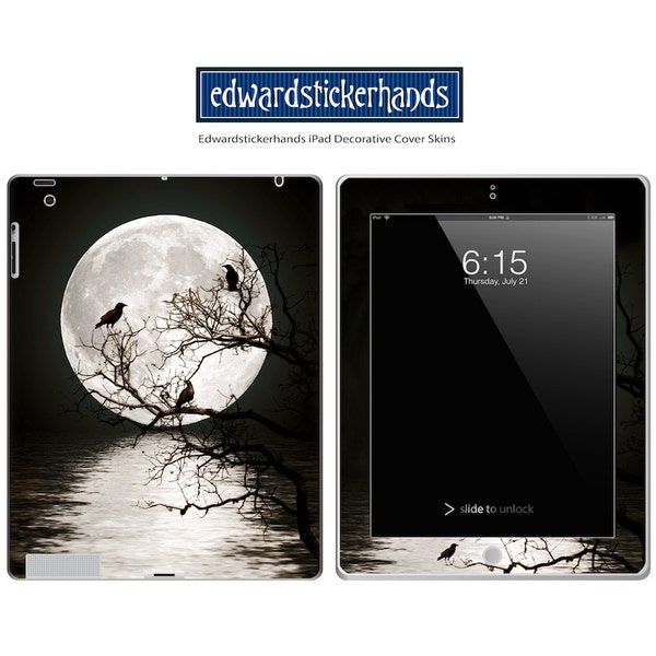 Moonlit Ravens Decorative Decal iPad Cover Skin