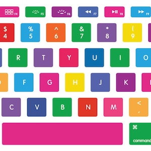 Multicolor Macbook Keyboard Decal Stickers