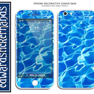iPhone Decorative Cover Skin- Caribbean Blue Water Pattern!