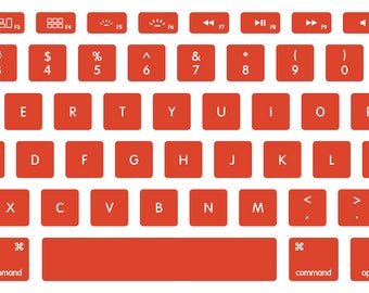 Flame Orange Keyboard Sticker Set- Vinyl Keyboard Decals Compatible with Macbook Air + Pro