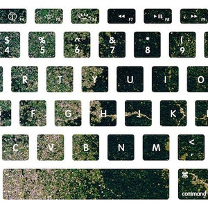 Topographic Grunge Macbook Keyboard Decal Stickers
