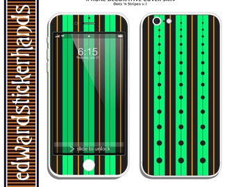 iPhone Decorative Cover Skin- Dots 'n Stripes v.1 Pattern!