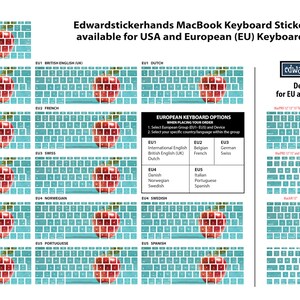 MacBook Keyboard Decal Stickers WASHI PATTERNS v.2 image 3