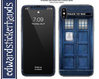 iPhone Decorative Cover Skin - Police Public Callbox Pattern!