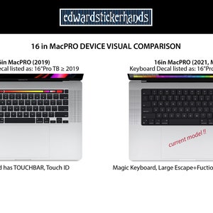 MacBook Keyboard Decal Stickers WASHI PATTERNS v.2 USA 16"ProTB ≥ 2019