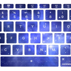 MacBook Keyboard Decal Stickers - Blue Nebula Pattern!