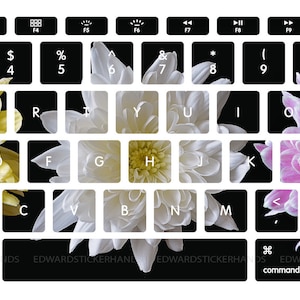 Macbook Keyboard Decal Stickers -Three Chrysanthemums Pattern!
