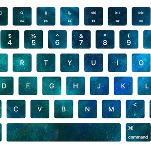 Teal Galaxy v.2 Macbook Keyboard Decal Stickers