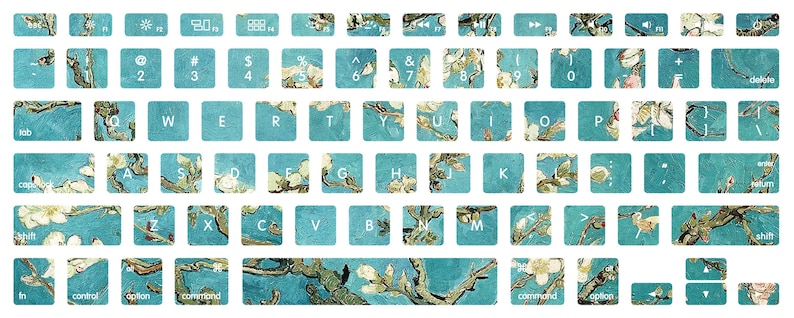 Van Gogh Blossoming Almond Tree Macbook Keyboard Decal Stickers