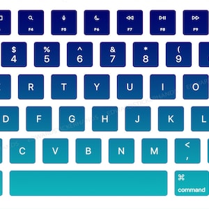 Macbook Keyboard Decal Stickers Blue-Teal Ombre!