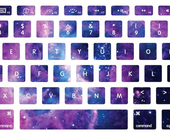 Lavender Nebula Stellar Ring Macbook Keyboard Decal Stickers