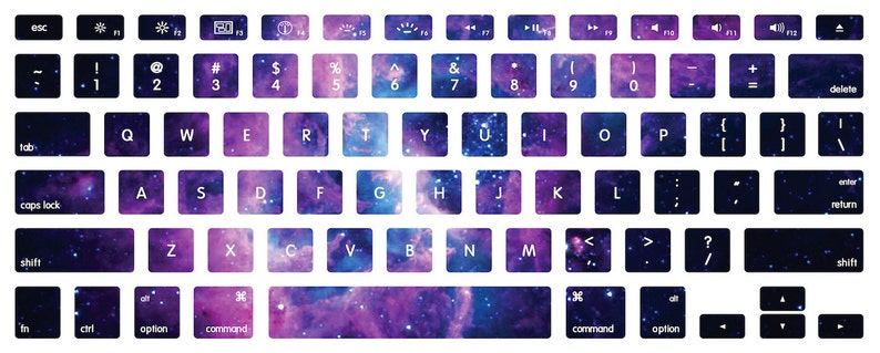 Lavender Nebula Stellar Ring Macbook Keyboard Decal Stickers 