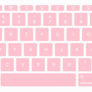 Pink-Bubblegum Pink Macbook Keyboard Decal Stickers!