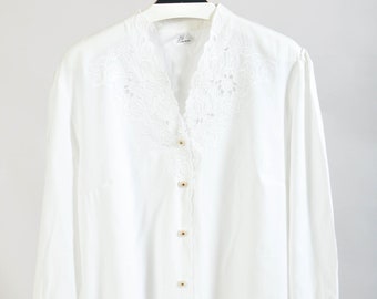 Vintage jaren 90 blouse in wit