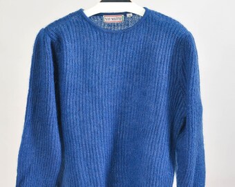 Pullover in mohair vintage anni '90 in blu