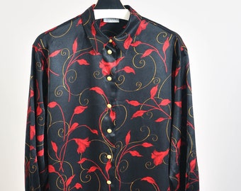 Vintage 90s elegant blouse in flower print