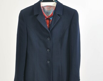 Vintage 00s maxi blazer jacket in navy