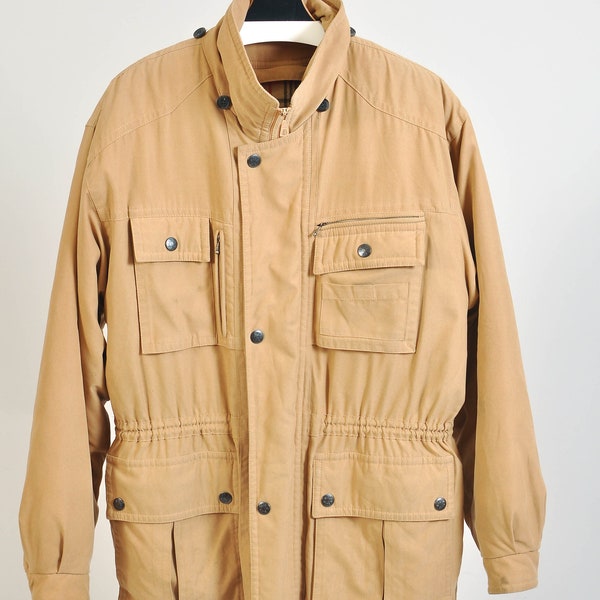 Parka vintage des années 90 doublée en beige