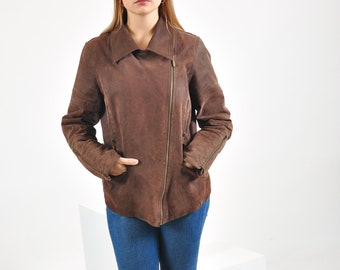 Vintage 90s suede leather biker jacket