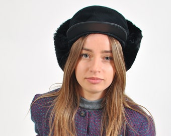 Vintage 80's fur Russian style hat