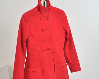 Vintage 00s double breasted coat in red