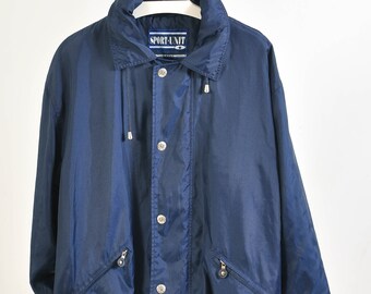 VINTAGE 90S windbreaker rain jacket in blue