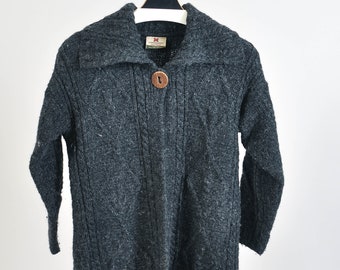 Vintage 00s wool cardigan in dark grey