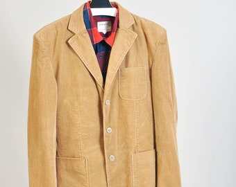 Vintage 90s corduroy blazer jacket in beige