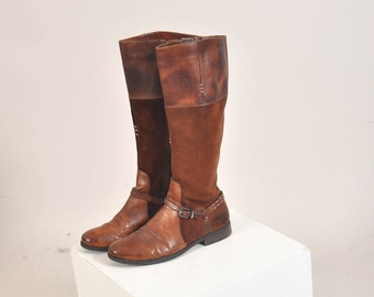 Vintage 00s real leather brown boots