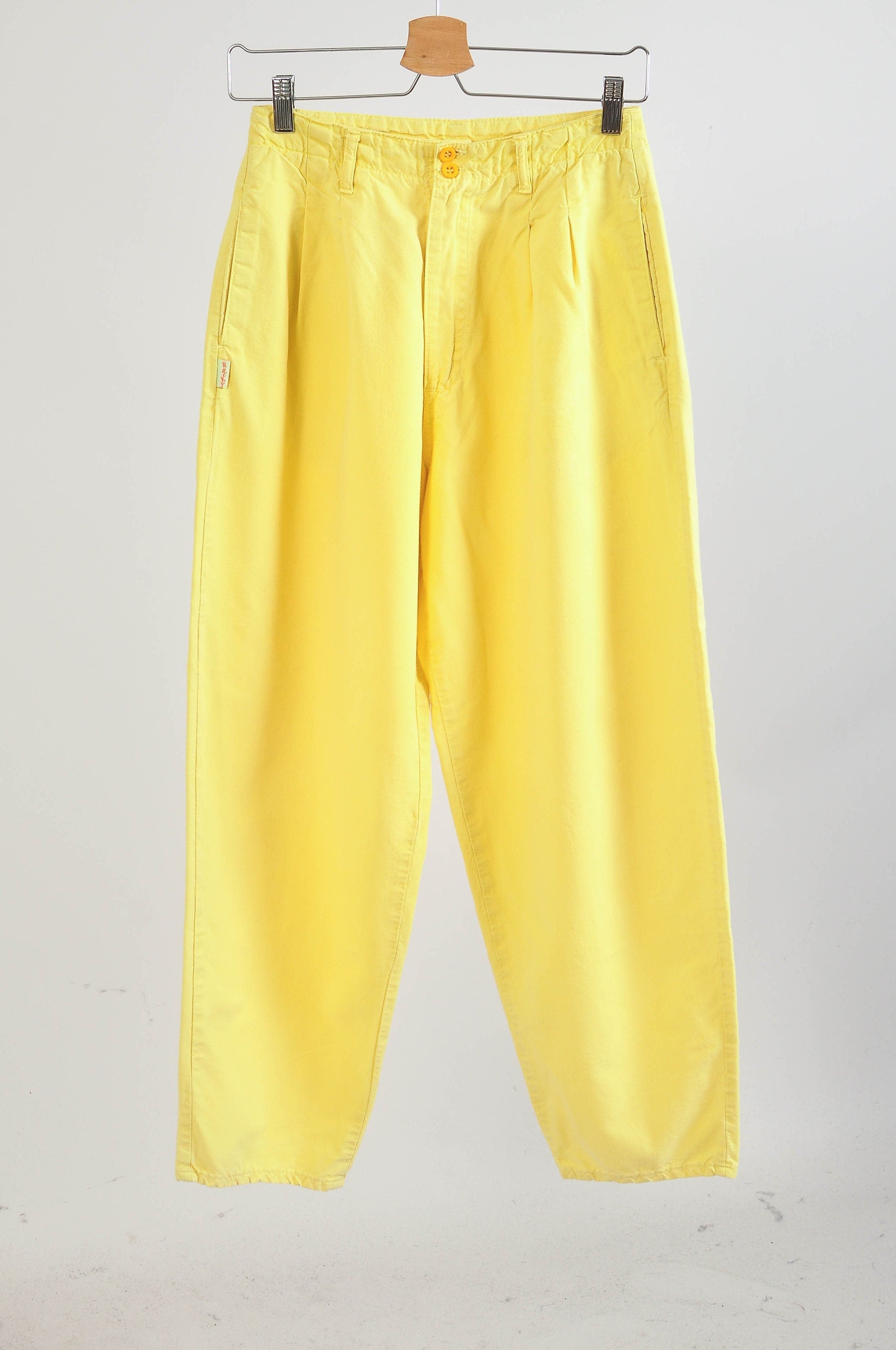 Yellow Cotton Sweatpants, Yellow Velour Pants Men Women, Baggy