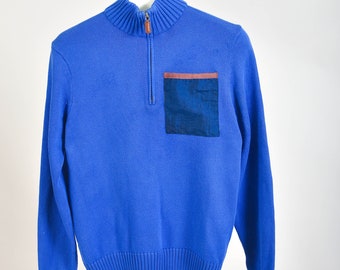 Vintage 00s 1/4 zip jumper  in blue