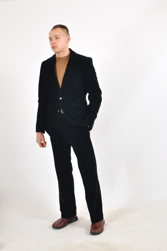 Vintage GF FERRE corduroy suit in black