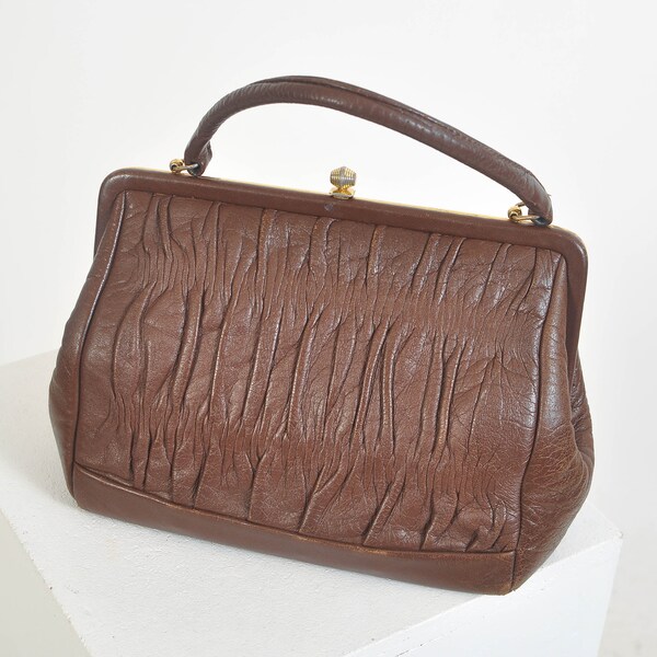 Vintage 60 real leather bag in brown