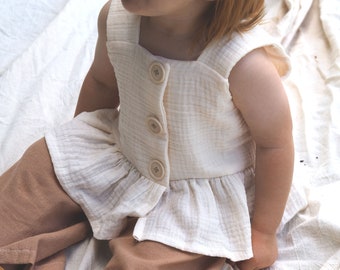 Top with a frill / Girl Boy top with Frills / Baby Toddler Kids Top / Kids Top with buttons / PDF Pattern / 0M-6Y