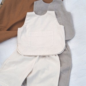 Baby Comfort Linen Set | Baby Vest With a Pocket + Comfort Linen Pants | PDF Pattern & Sewing Instructions | 0M-6Y