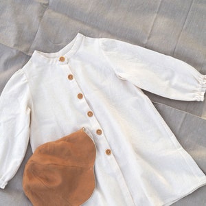 Baby Shirt Dress | Baby Dress With Buttons | Girls Linen Dress | PDF Pattern | 0M-6Y