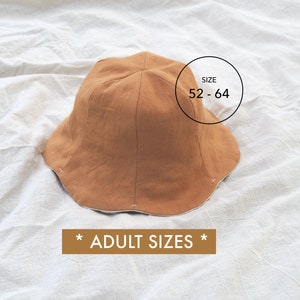 ADULT SIZES *** Summer Tulip Hat | Linen Hat | Bucket Hat Pattern | SIZE 52-64