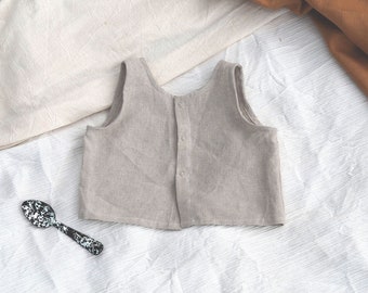 Haut garçon fille avec boutons sur le devant | Patron de couture PDF | Gilet bébé enfant en bas âge | Motif bébé | 0M-6A