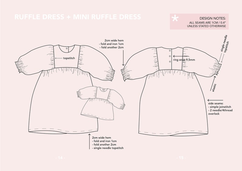 Ruffle Dress Pattern Doll Ruffle Dress PDF Pattern Girl Dress Pattern Baby Girl Flower Vintage Girl Dress Doll Clothes image 8