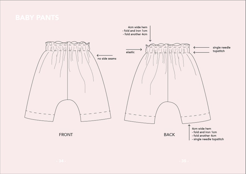 Little Moroccan Summer Set | PDF Pattern & Sewing Instructions | Baby Vest Pattern + Harem Pants Pattern | 0M-6Y image 10
