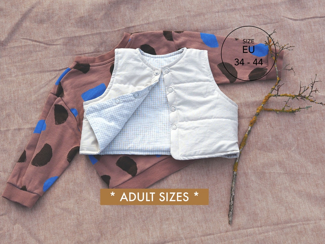 ADULT SIZES Down Vest Women s Vest Pattern PDF Pattern