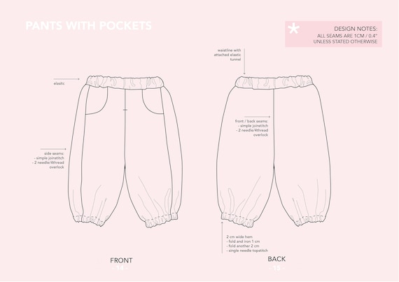 iThinksew - Patterns and More - (1Y~10Y) Easy Pattern Baby and Kids Pants  Pattern with Pockets PDF Sewing Pattern Baby Pattern Beginner Pattern Girls Pants  Pattern Children