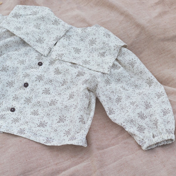 chemise avec un col | Chemise à col marin bébé enfant | Patron de couture chemise enfant | 0m-6a