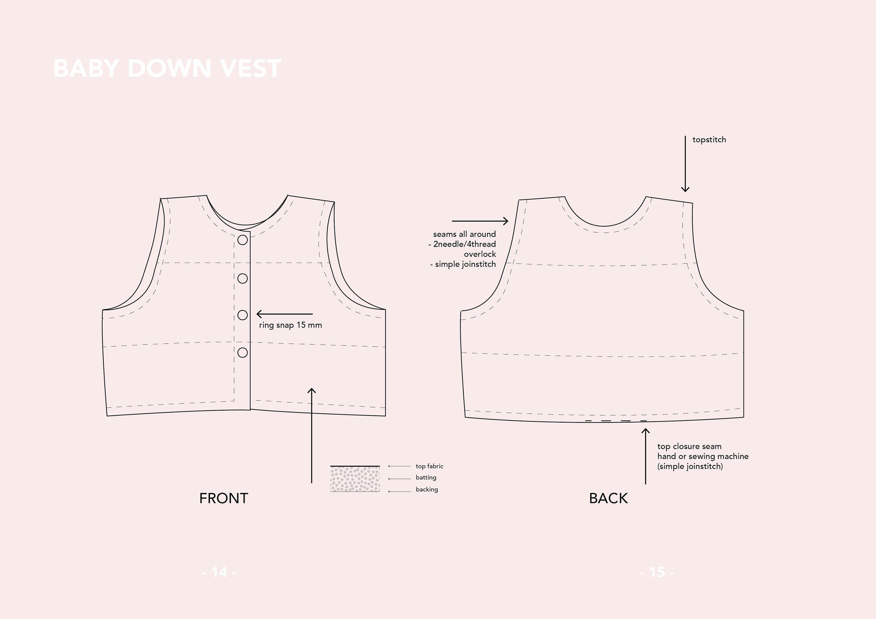 Baby Down Vest Baby Pattern PDF Pattern & Sewing Etsy UK