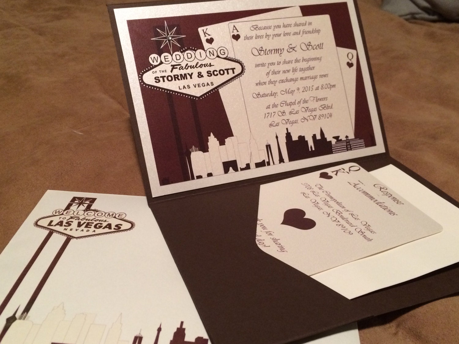 Elegant Las Vegas Themed Wedding InvitationCustom Colors Etsy